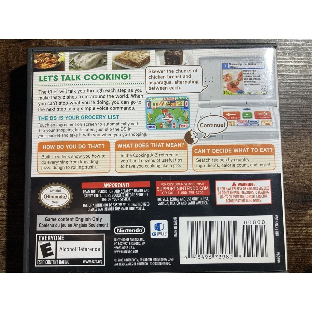 Personal Trainer: Cooking Nintendo DS 2008 Complete Tested Authentic